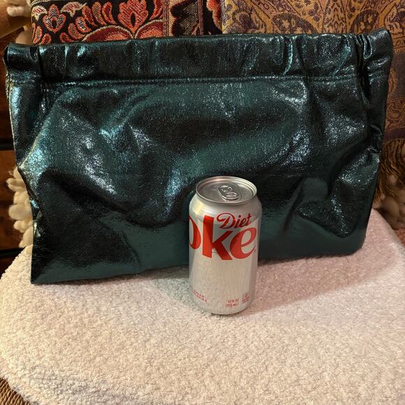 Metallic Green Zara Clutch with Strap Rare - Holiday or Wicked Oz-Inspired Looks - Picture 6 of 7